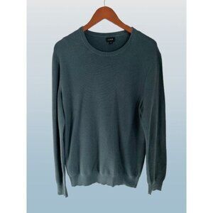 J.Crew Cotton piqué-stitch crewneck sweater Blue Green crewneck Size Med
